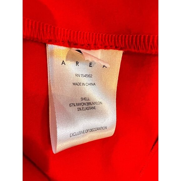 NWOT AREA POLKA DOT LONG SLEEVE MINI RED DRESS SIZE S - Picture 13 of 14